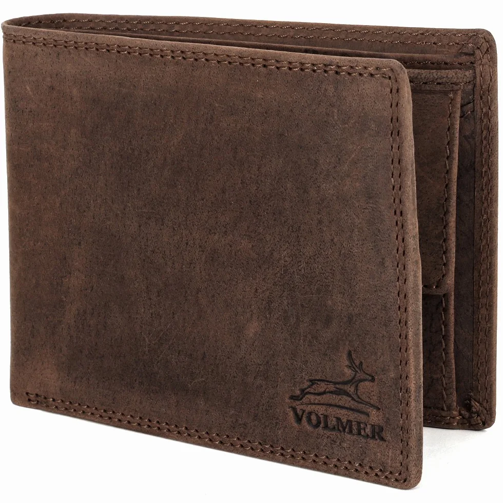 Fa.Volmer Portefeuille Fin en Cuir véritable, particulièrement Confortable et Extra Stable Blocage RFID #Easycomfort (Brun/Marron)