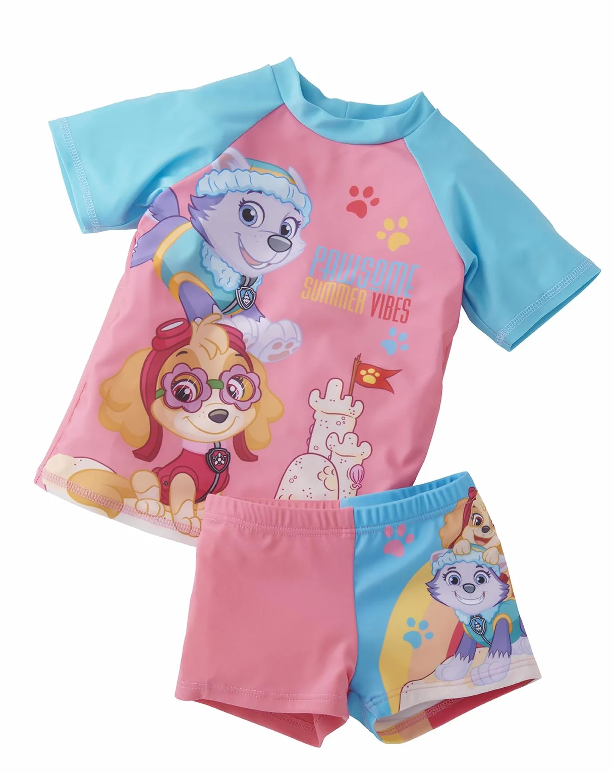 Paw Patrol Ensemble de natation UV pour fille – Maillot de bain 2 pièces pour enfant Rose