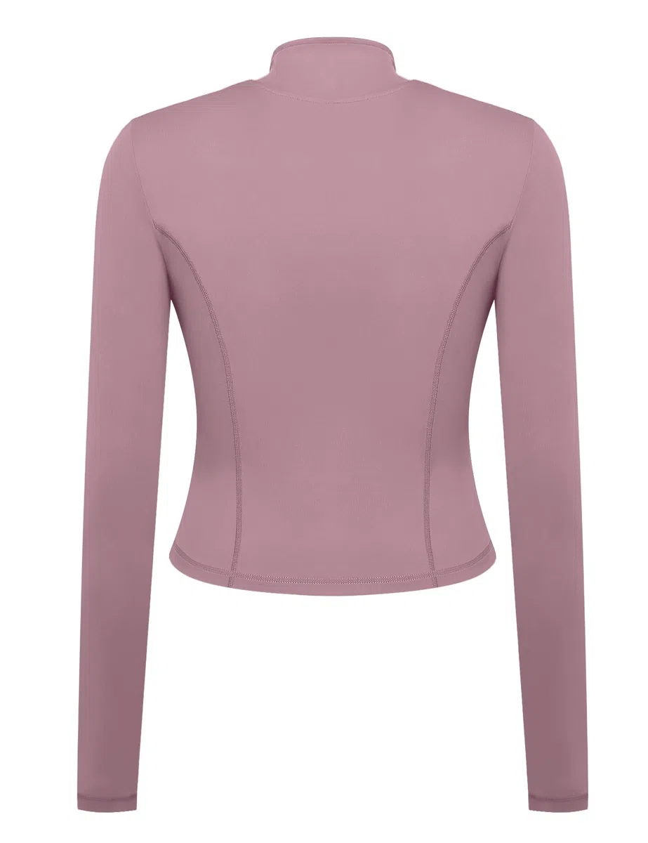 Gyabnw Veste de Sport Femme Haut de Course Respirant à Manches Longues Top de Fitness avec Fermeture Eclair avec Trous pour Les Pouces Convient pour Le Yoga la Running et Plus Encore