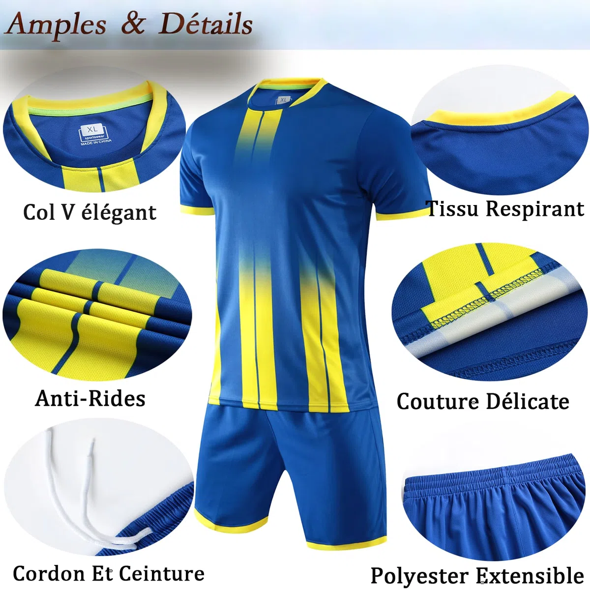 Maillot de Foot Personnalisable Maillot de Foot Enfant Personnalisé Ensemble T-Shirt Shorts 2 pièces personnalisé Nimporte Quel numéro de nom Team Logo Jersey