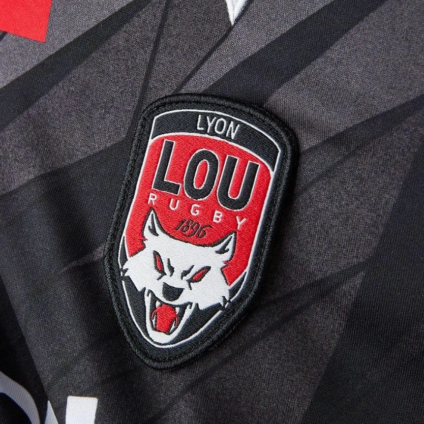 Maillot Enfant Rugby Lyon Lou Rugby Domicile, Noir