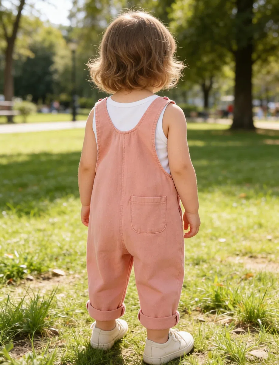 FEOYA Bébé Salopette Sans Manches Travail Fille Combinaison Pantalon Avec Bretelles Réglables Printemps Garçon Overalls Une Pièce Automne 6 Mois-5 Ans