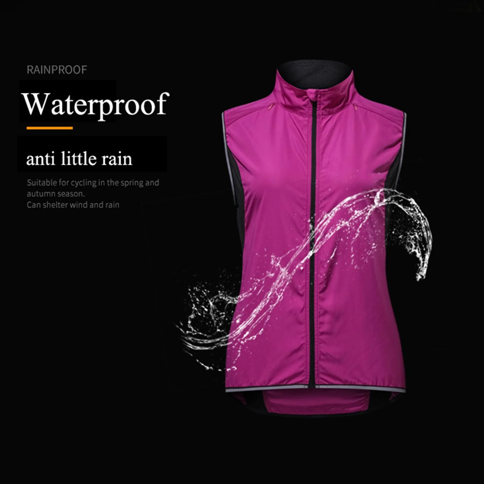 Gilet de cyclisme pour femme, léger et respirant, veste de sport sans manches, imperméable, coupe-vent, gilet sans manches, résistant aux UV, maillot de vélo réfléchissant VTT, randonnée,Purple-XL