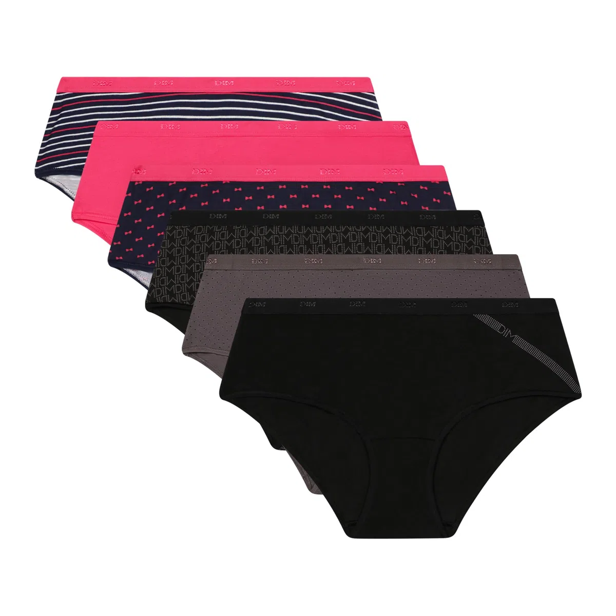 Dim Boxer Femme Les Pockets Coton Stretch Colorés x6