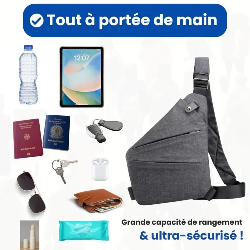 Sac bandoulière anti-vol Farvello Antivol Léger Imperméable, Simple, Grande Capacité pour Hommes et Femmes