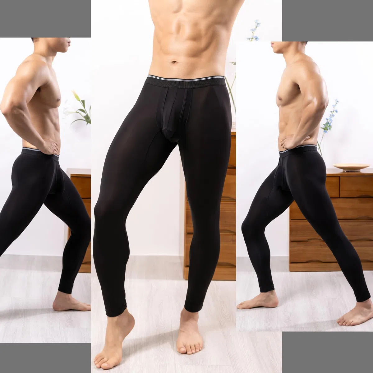 Pantalon de compression pour homme, long, legging, pantalon de course, respirant, sous-vêtement fonctionnel, collant double poche, sous-vêtement éléphant