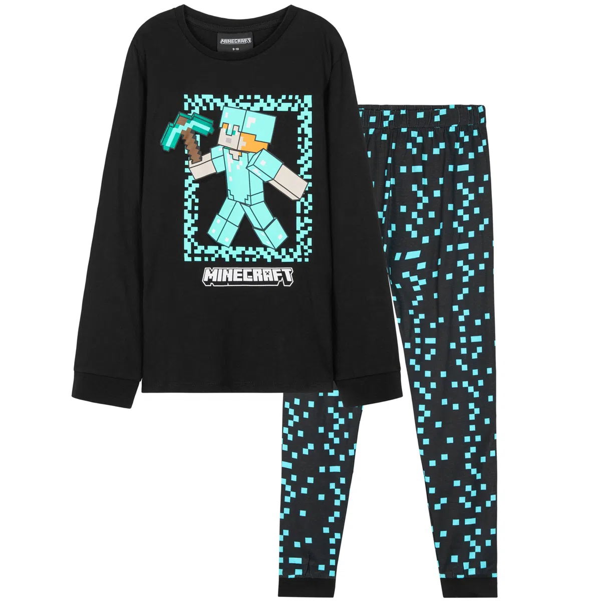 Minecraft Pyjama Garcon, Ensemble Enfant avec Chaud T-Shirt et Pantalon, Vêtement de Nuit, Gaming Merchandise, Idee Cadeau