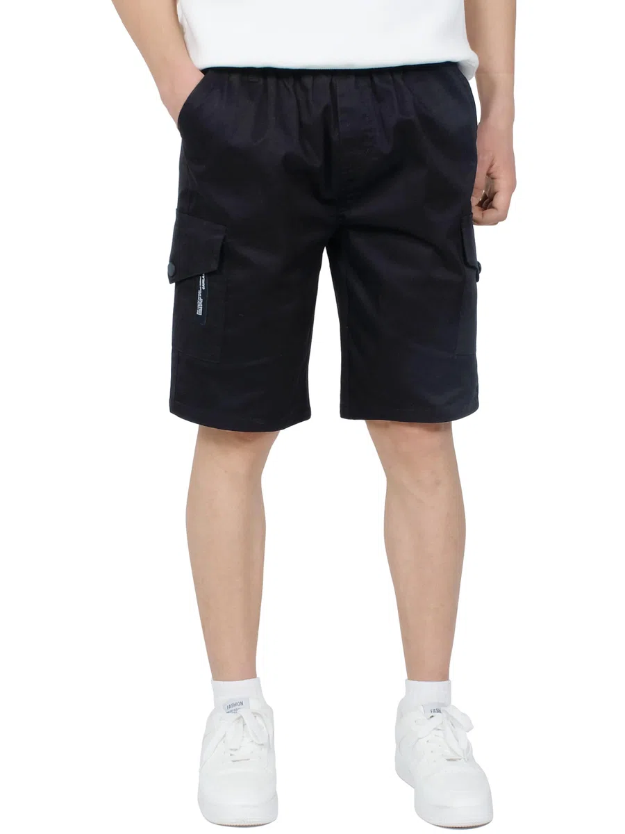 CAMLAKEE Short Cargo Enfant Garçon Pantalon Court Bermuda Été avec Taille Élastique