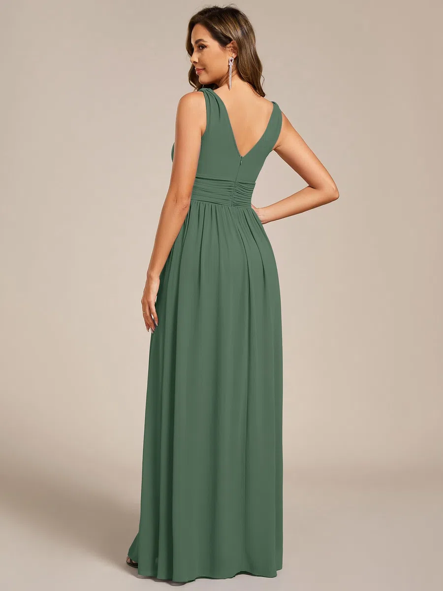 Ever-Pretty Robe de Soirée Longue Femme avec Ruchés en Mousseline de Soie Classique 09016