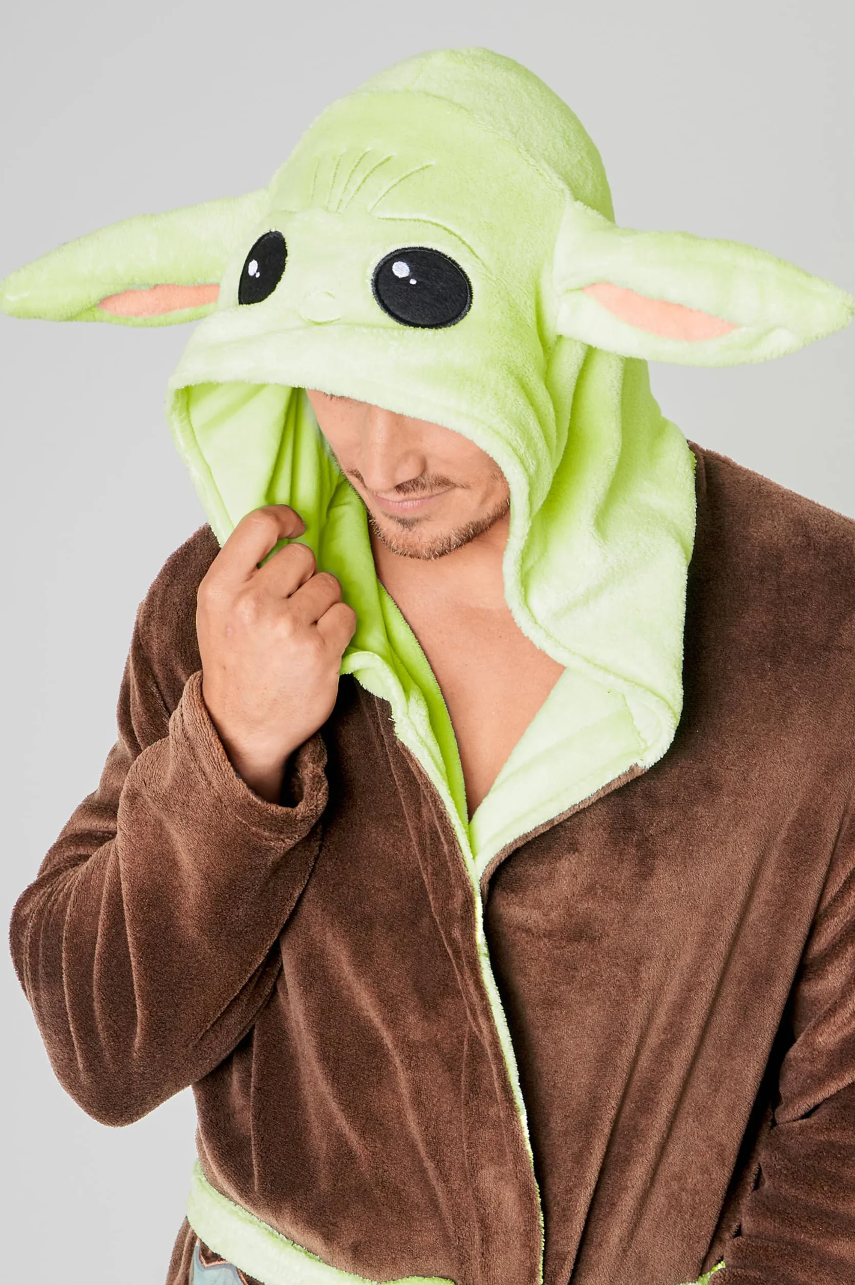 Disney The Mandalorian Baby Yoda Robe De Chambre Homme, Peignoir En Polaire Avec Capuche De Bébé Yoda, Idée De Cadeau Geek Pour Adulte Ou Ado Garçon