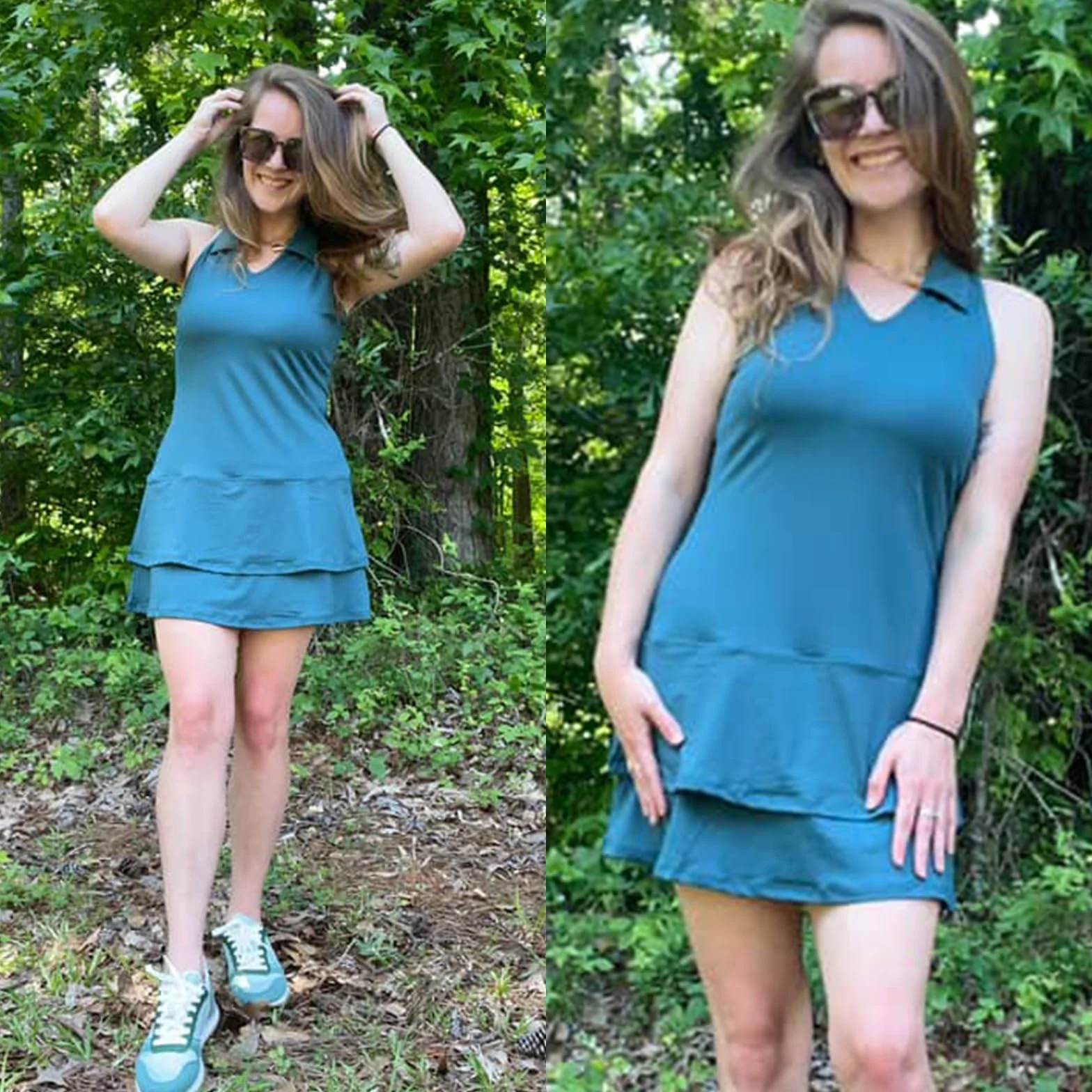 Soneven Robe de Tennis pour Femme avec Pantalon sans Manches avec Fermeture éclair 1/4 - Robe de Sport - Robe d'été - Robe de Golf pour Le Sport, Le Tennis, Le Baseball
