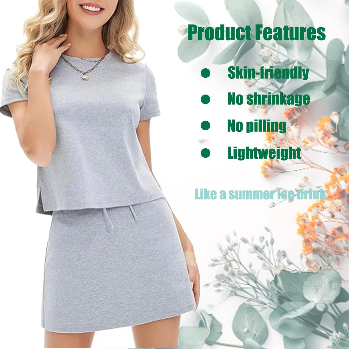 Skort Sets Women 2 Piece Outfits, Tennis Skirt Sets Women 2 Piece Outfits, Beach Vacation Clothes for Womens (Sleeves/No Sleeves)