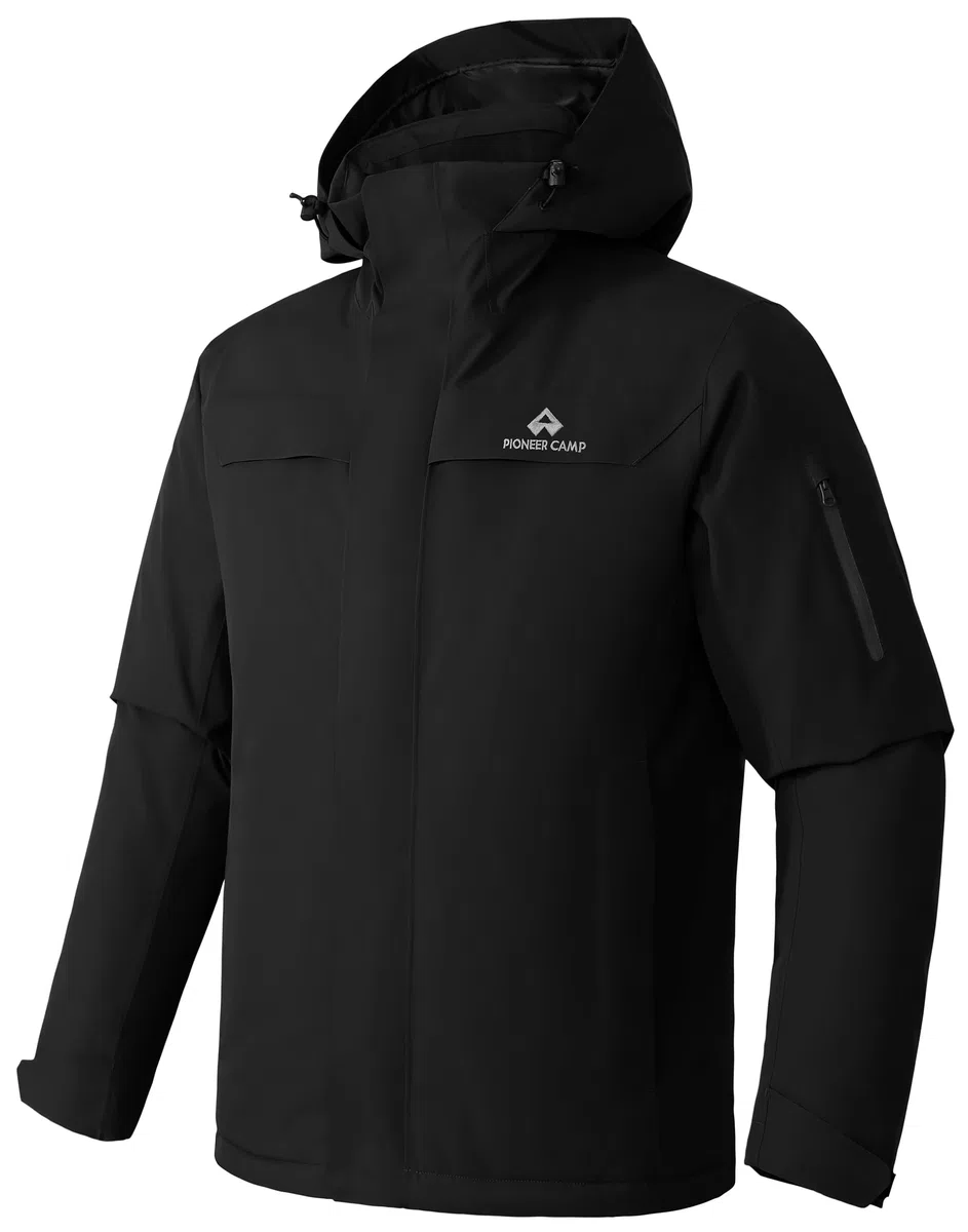Veste de ski pour homme - Imperméable - Chaude - Respirante - Veste d'hiver avec capuche - Outdoorjac