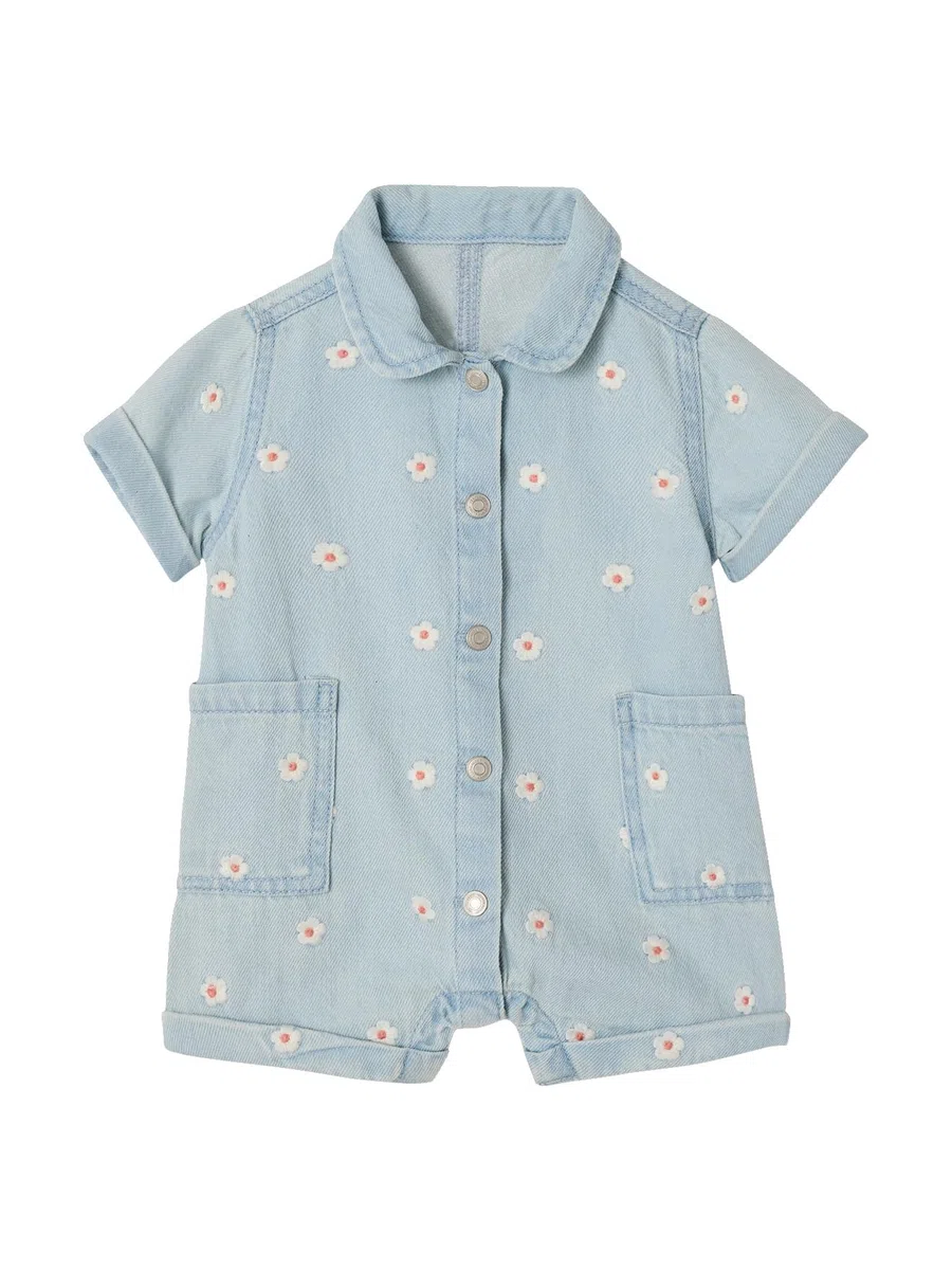 VERTBAUDET Combishort bébé fille denim