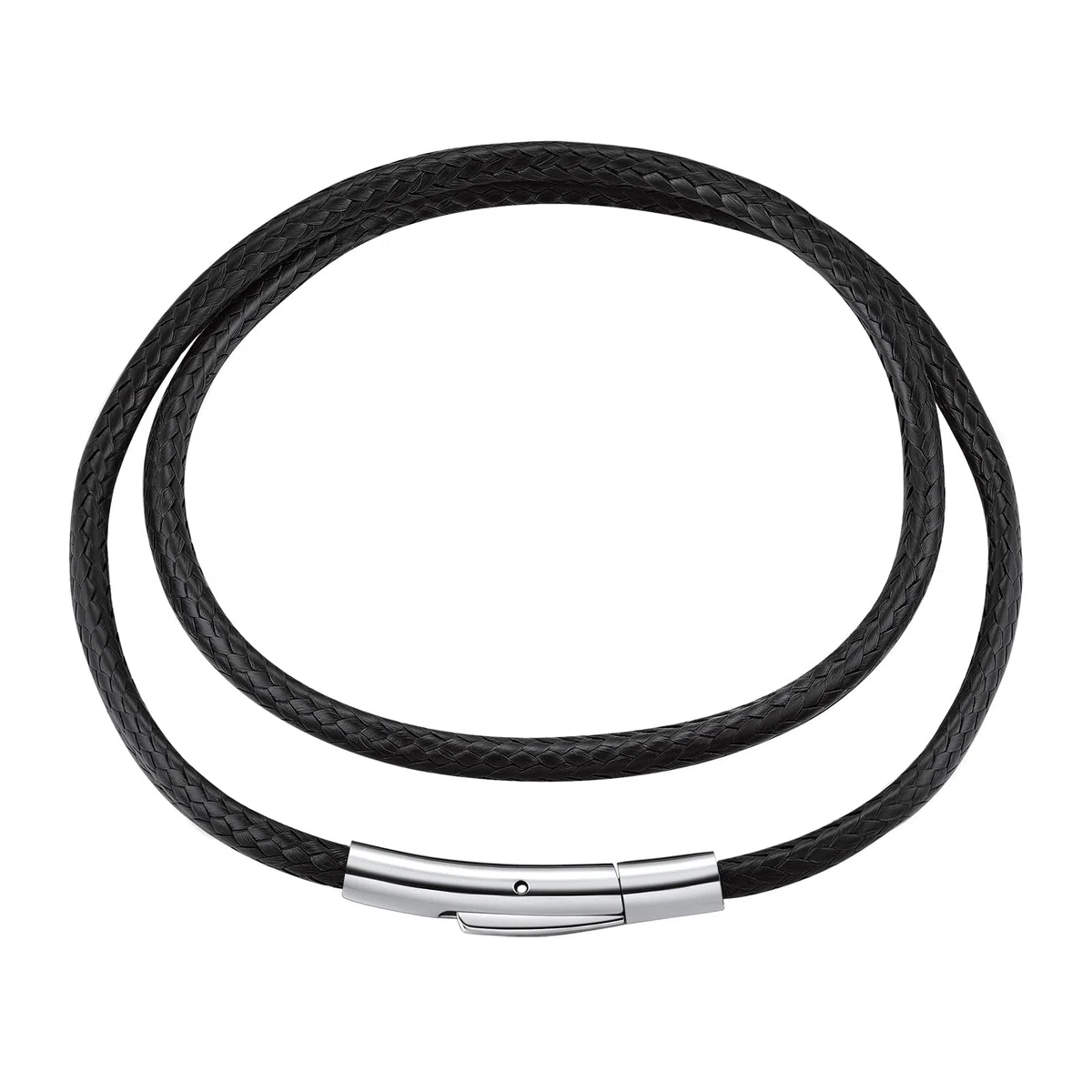 FindChic 2/3MM Collier Chaine Homme Cuir Cordon Collier pour Pendentif Femme Homme Chaîne Noir/Marron Ras de Cou Waterproof Boutton Rotatif avec Fermoir Acier Inoxydable Longueur 40cm-75cm