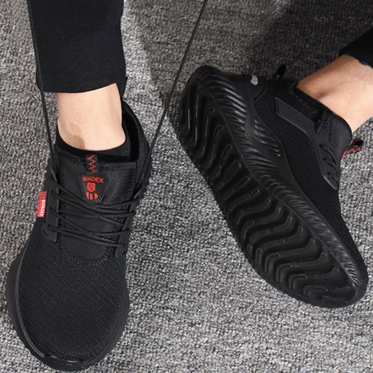 SUADEX Chaussures de Sécurité Hommes Femmes Légère Baskets de Sécurité Respirantes Légère Antidérapant Embout en Acier