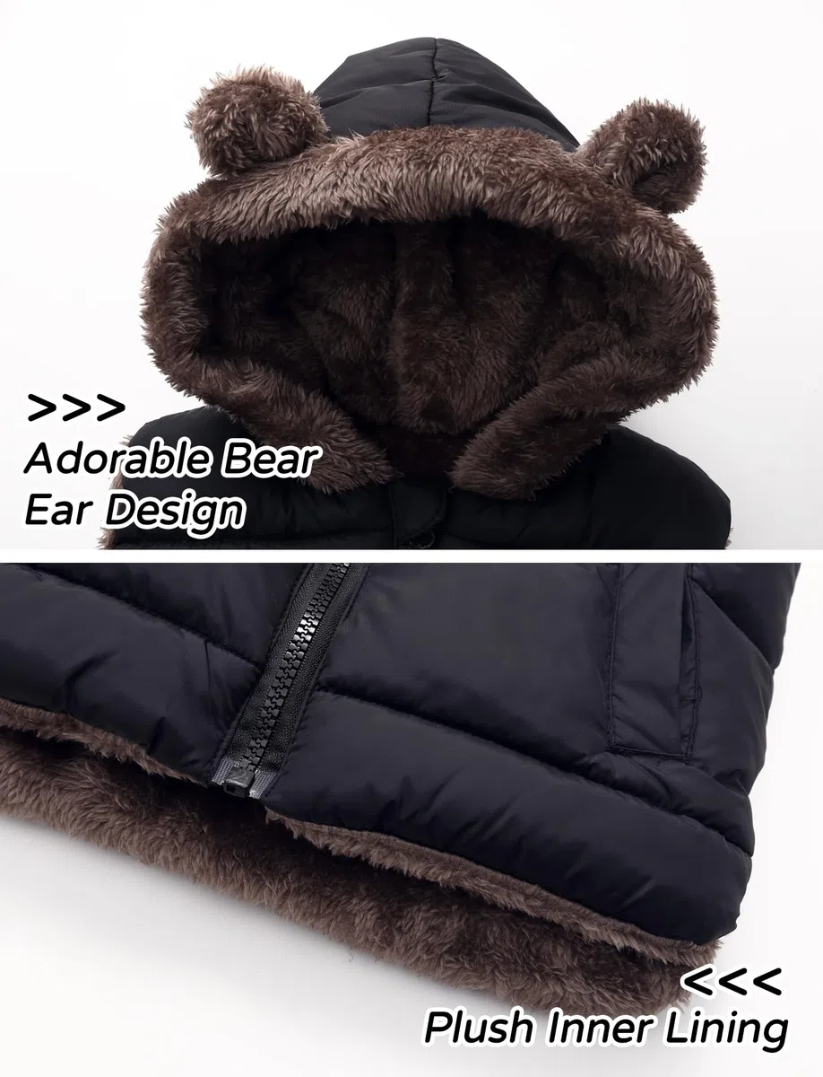 SEAUR 2024 Enfant Gilet Doudoune sans manche Vest Chaude Garçons Fille Vest Automne Hiver Zippé
