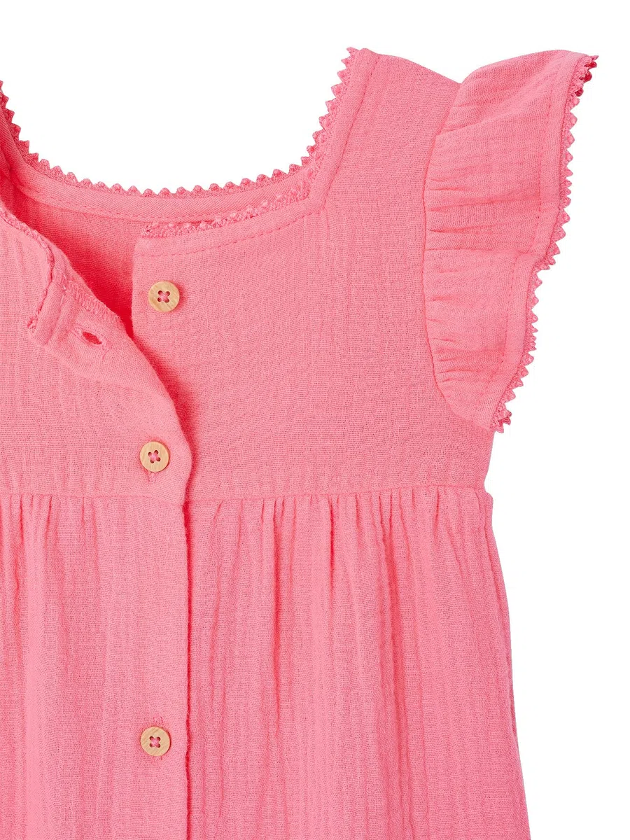 VERTBAUDET Combinaison bébé fille en gaze de coton