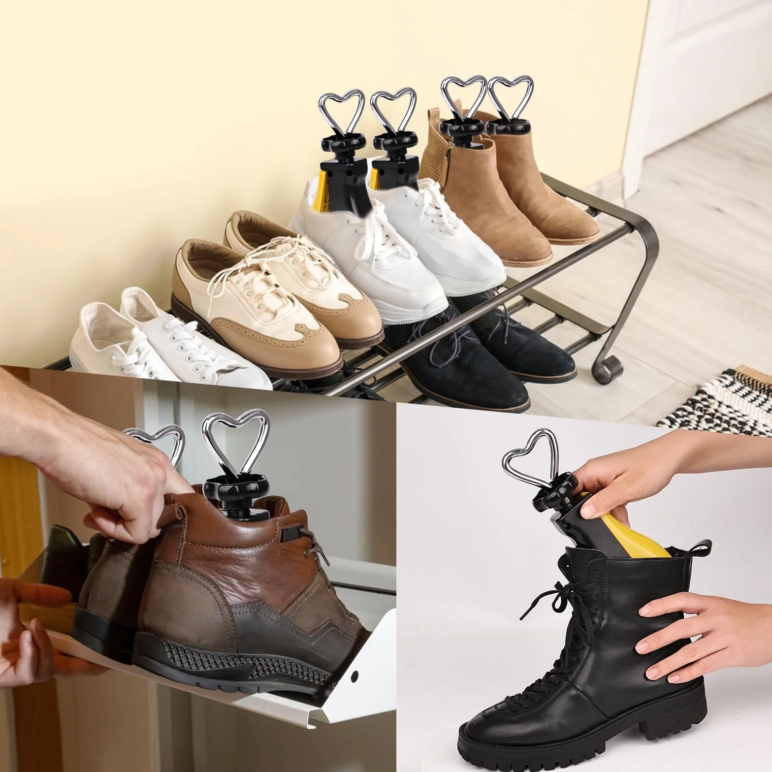 Lot de 2 élargisseurs de chaussures pour femme, homme, réglable, longueur et largeur d'élargisseur pour chaussures, élargisseur professionnel pour bottes, baskets, baskets