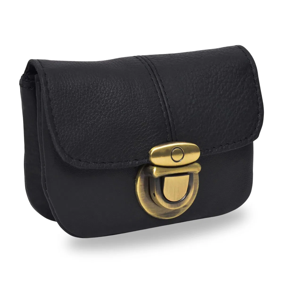Gusti Pochette Eskil en Cuir pour Ceinture Porte-Monnaie Noir Cuir