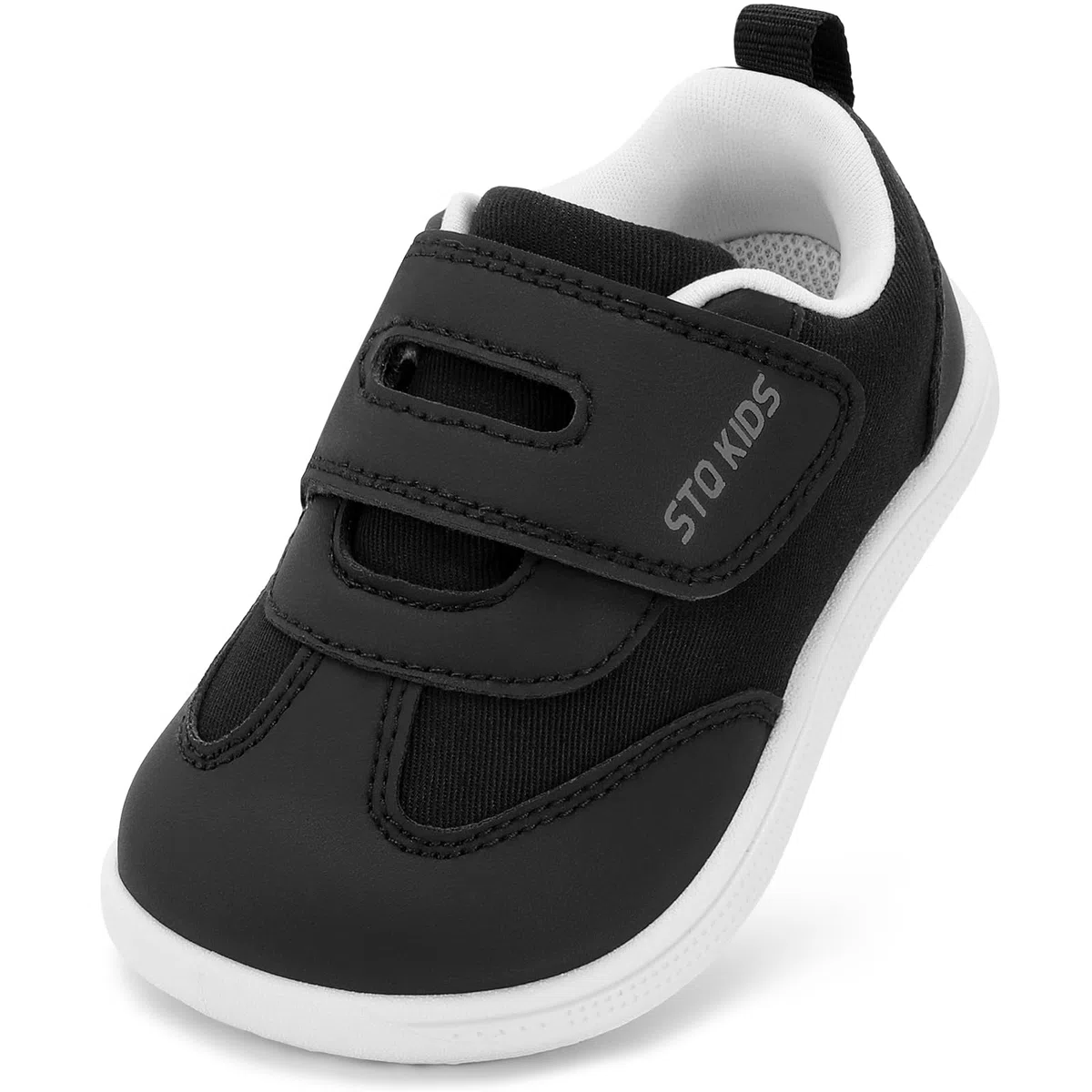 STQ KIDS Chaussures Pieds Nus Minimalistes Basket Enfants Garçons Filles Semelle Souple Boucle Magique Bout Large Respirantes Légères pour Marche Course