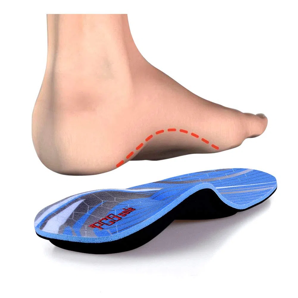 PCSsole Semelles Orthopédique Homme et Femme，Confort Semelles de soutien de la voûte plantaire pour Pied Plat, la Fasciite Plantaire, les Douleurs au niveau du Talon EU41-42(27cm) Bleu