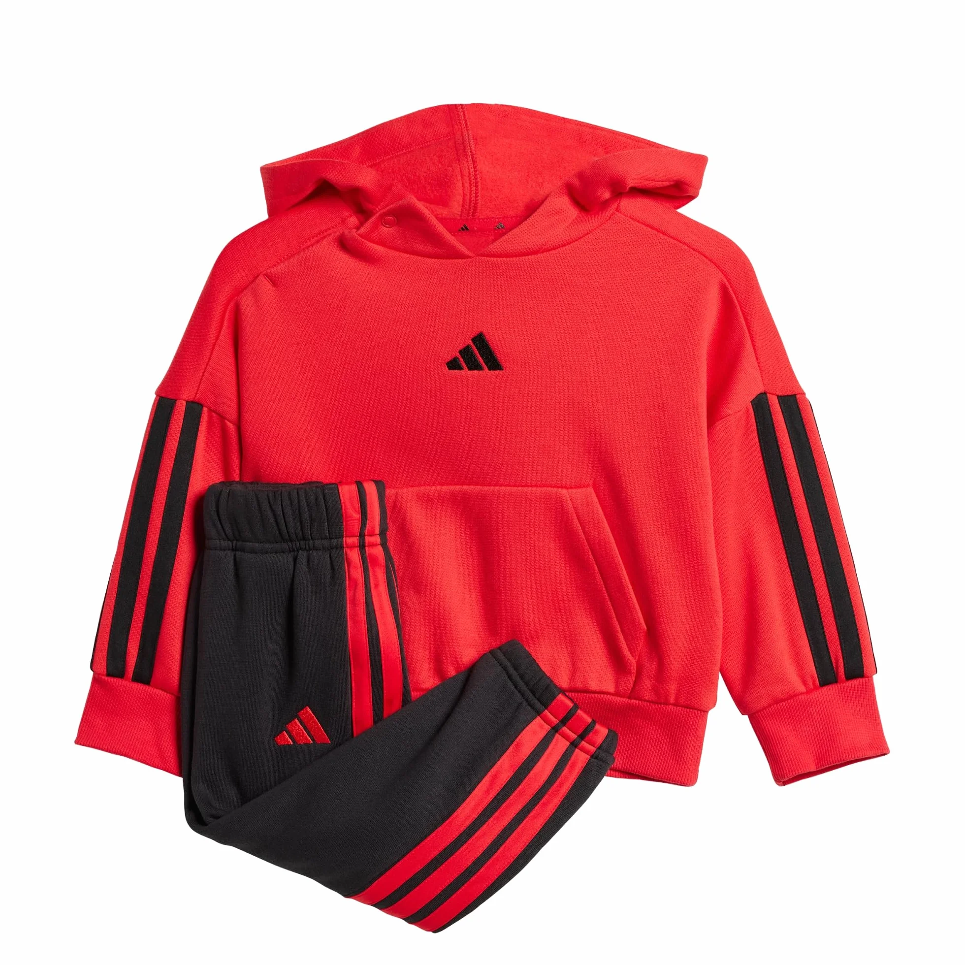 adidas Unisex Baby ESSENTIALS HOODED JOGGER, Pure Ruby/Black/Black, 18-24 Months