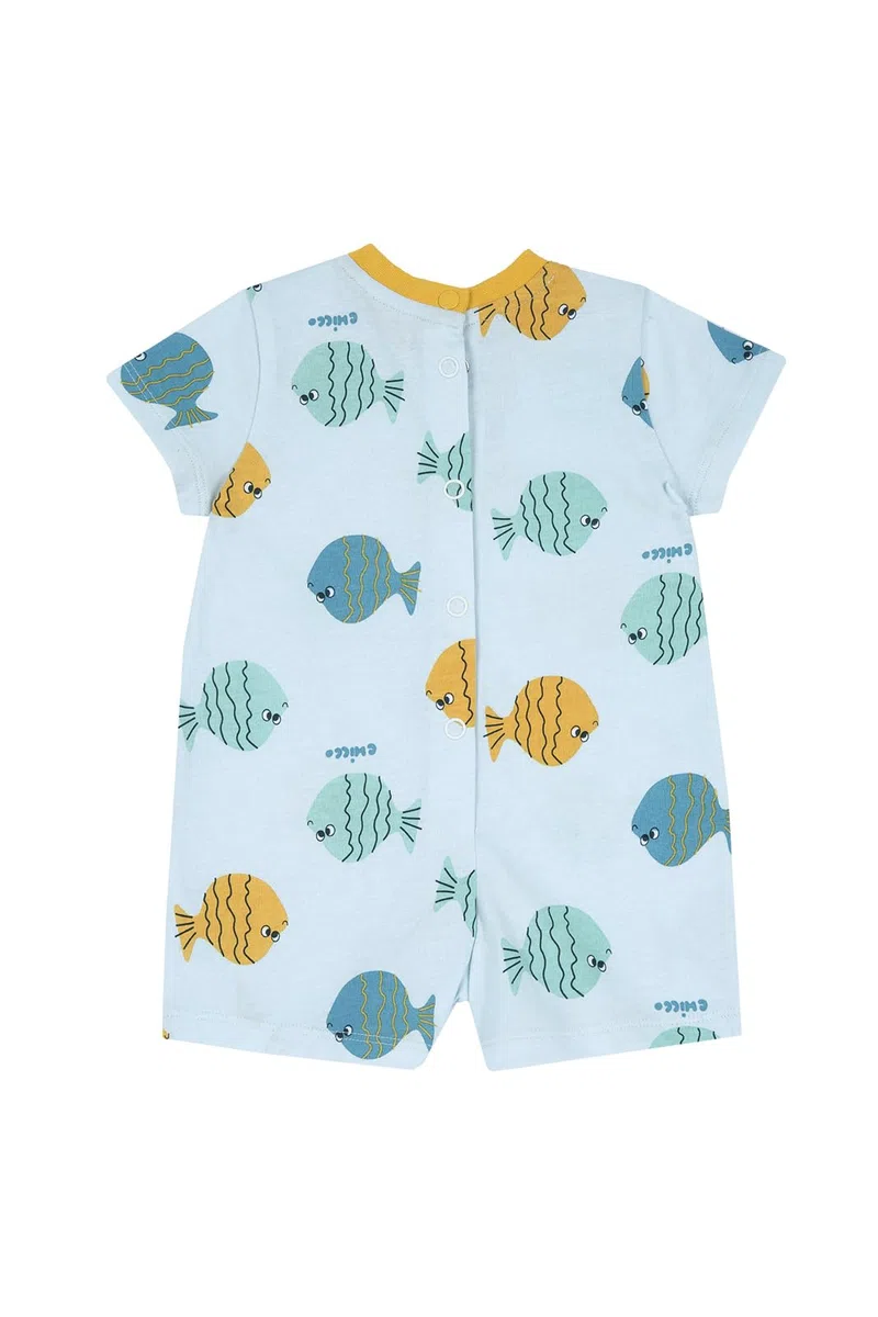 Chicco Barboteuse en Coton, Ouverture Arrière et Rabat Pyjama pour bébé et garçon Garçon (lot de 1)