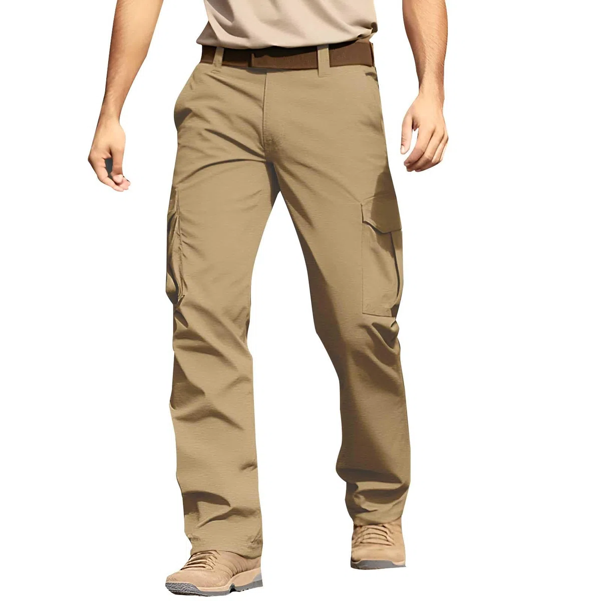 Générique Pantalon de Travail Homme Cargo Multipoches avec Genouillères Taille Elastique Extensible Résistant Durable Séchage Rapide Léger Tactique Militaire Treillis Randonnée Chasse Moto