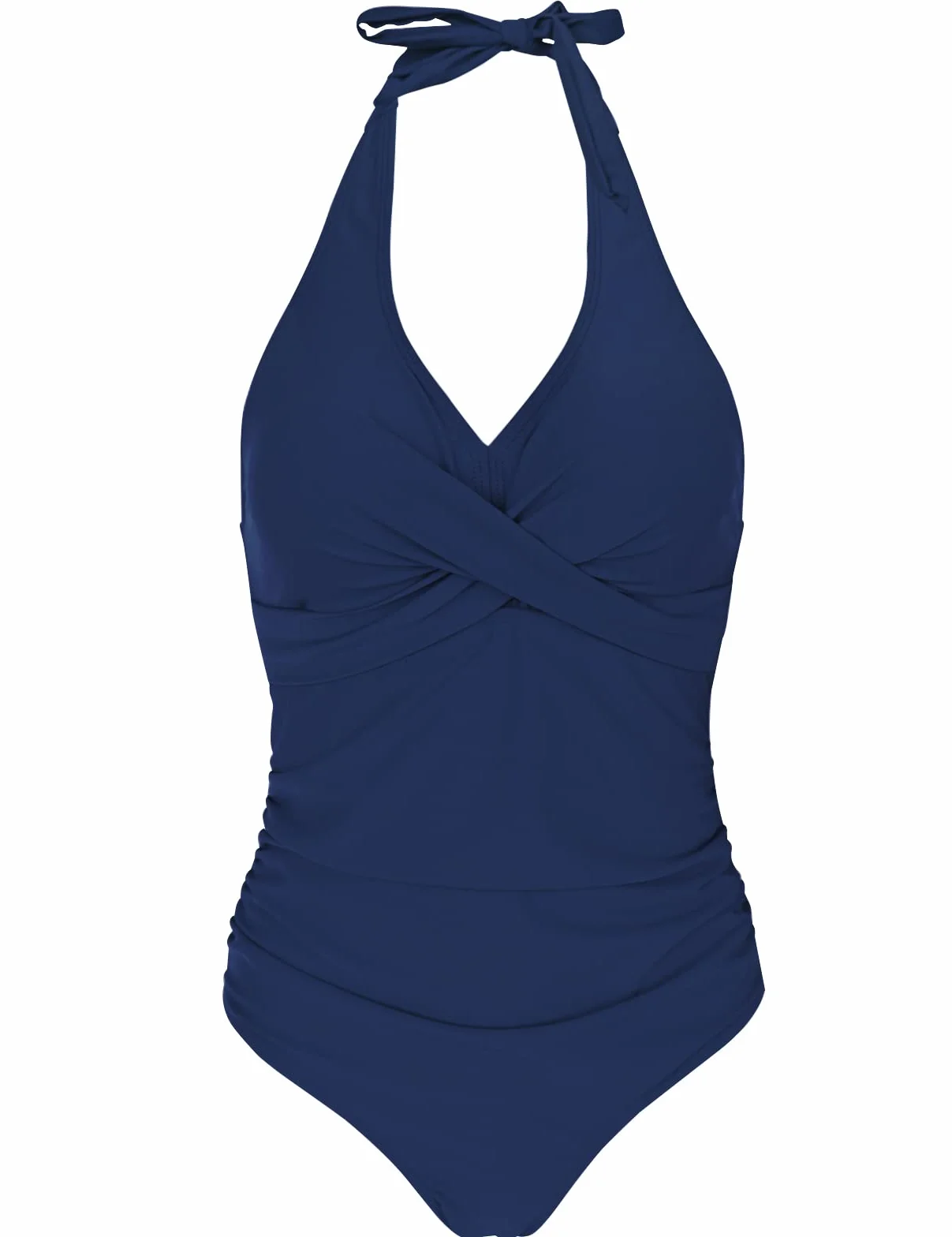 UMIPUBO Maillot de Bain Femme 1 Pieces, Maillot de Bain Devant Croisé Sexy Gainant Ventre Plat, Slim Push Up Couleur Unie Swimsuit