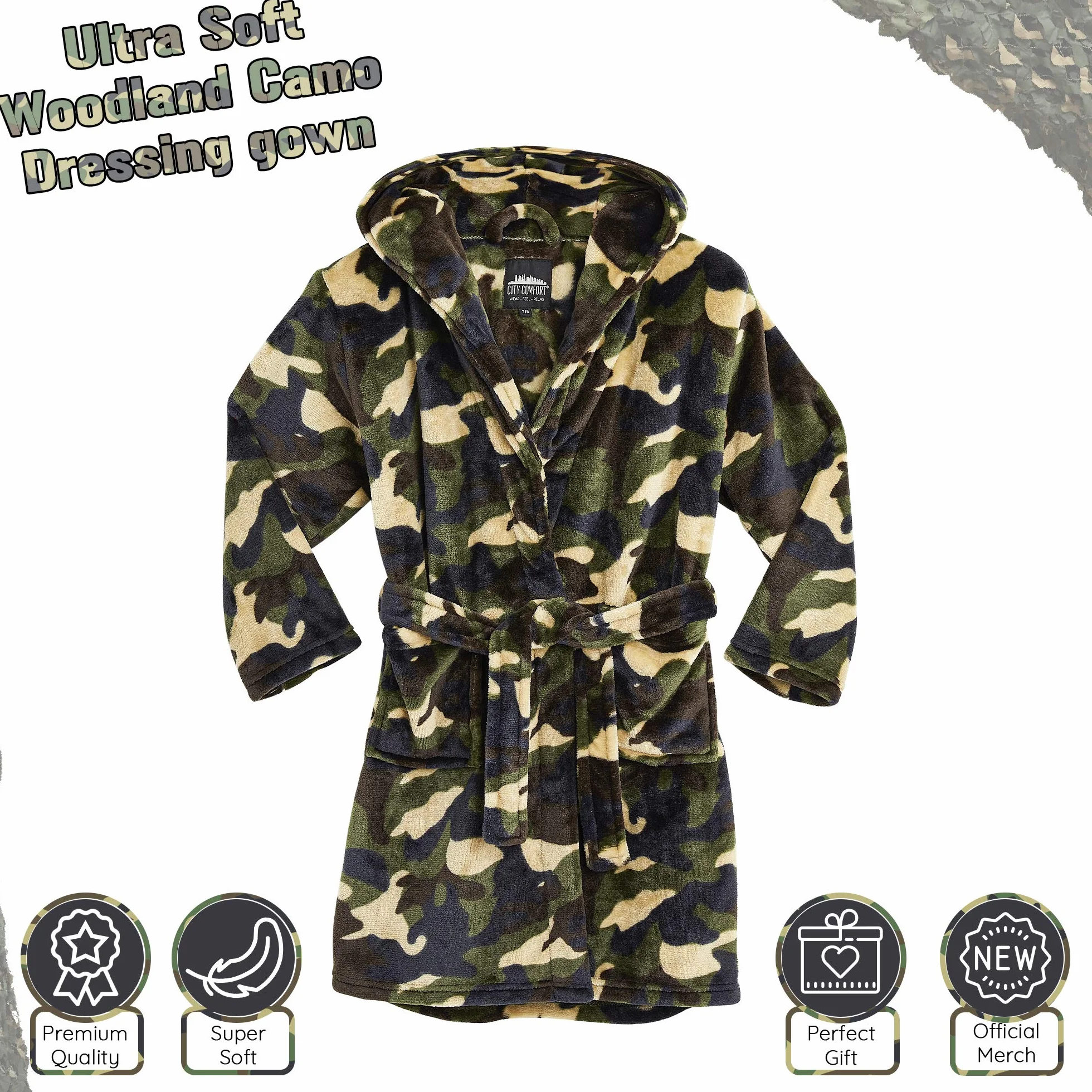 CityComfort Robe de Chambre Enfant Garcon - Peignoir en Polaire
