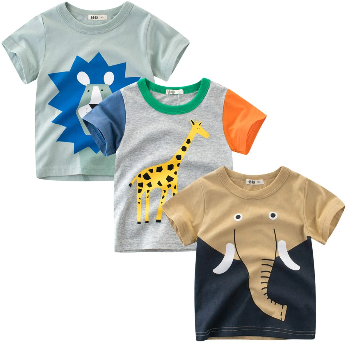Lot de 3 t-shirts à manches courtes et col rond pour enfant