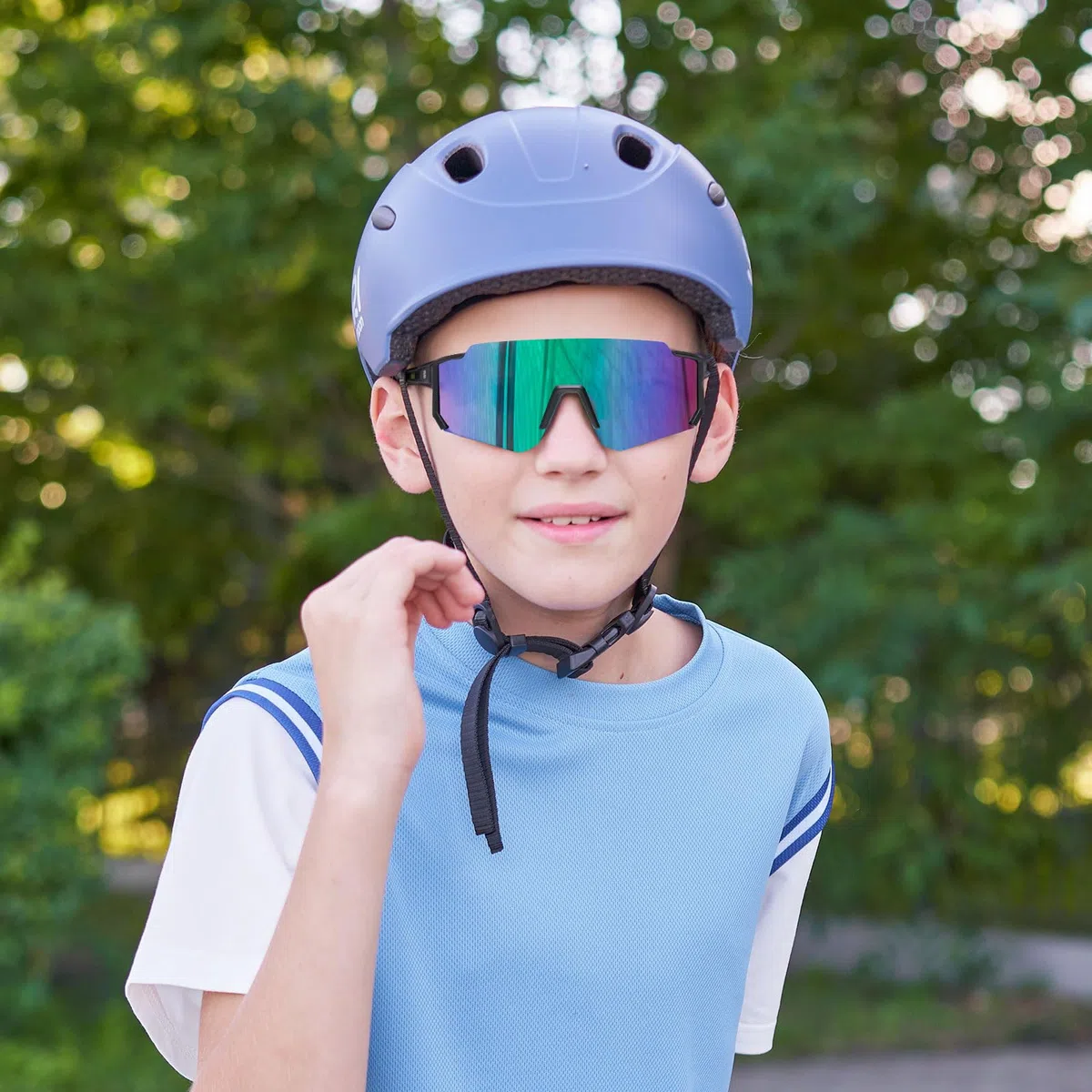 DUCO Lunettes de soleil polarisées DK310 - Pour jeunes garçons et filles - Pour le cyclisme - Cadre léger UV400 - Pour enfant de 8 à 16 ans
