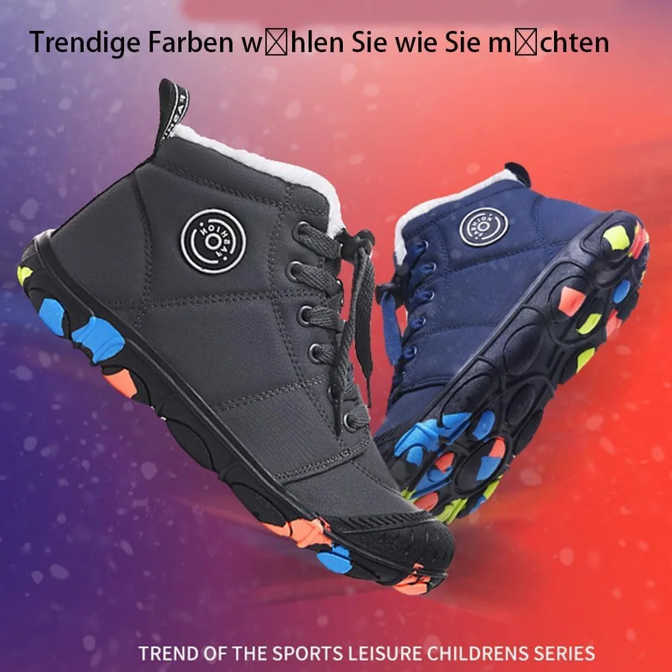 Chaussures pieds nus pour enfants - Imperméables - Chaussures pieds nus - Chaussures d'hiver pour enfants - Chaussures de randonnée légères et antidérapantes en caoutchouc