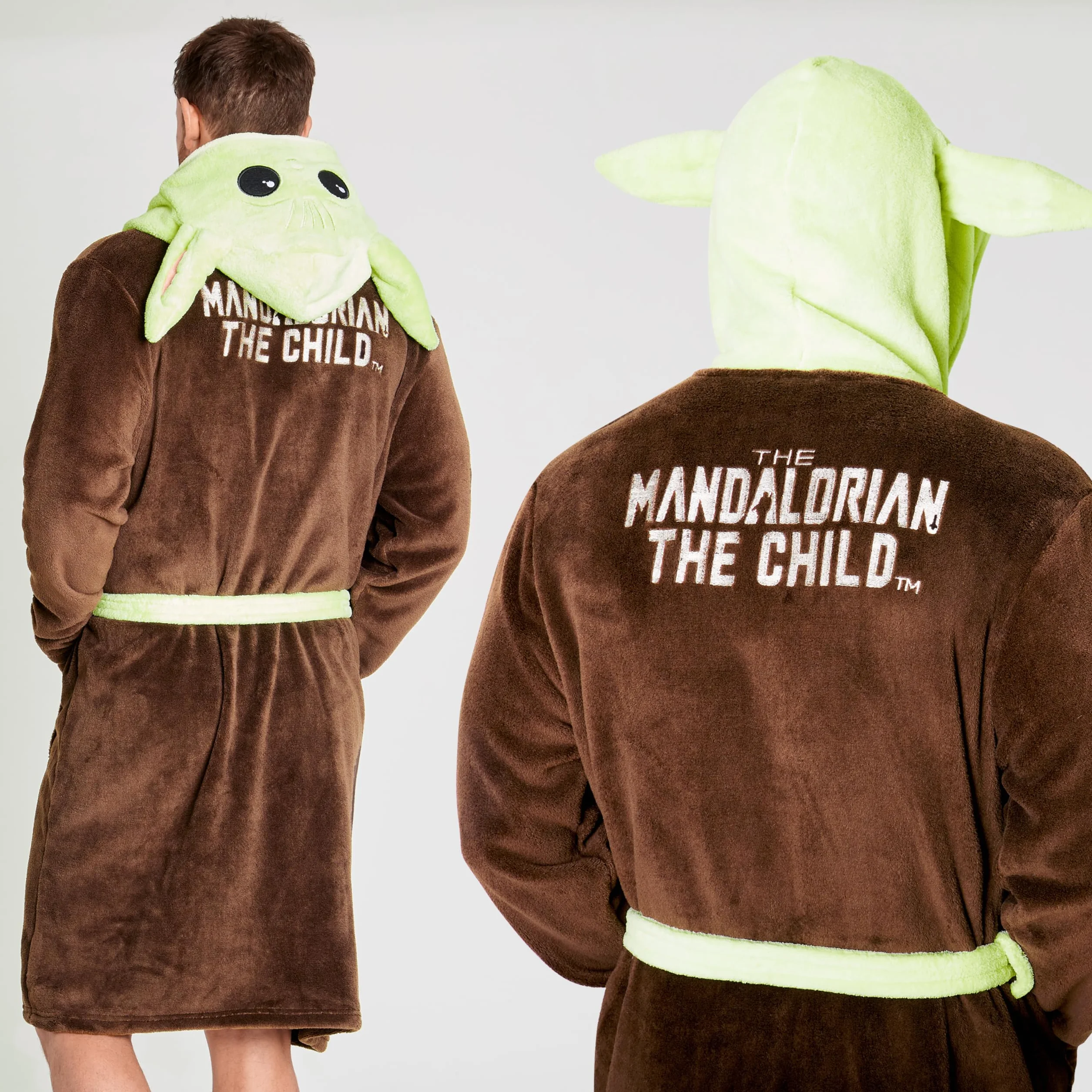 Disney The Mandalorian Baby Yoda Robe De Chambre Homme, Peignoir En Polaire Avec Capuche De Bébé Yoda, Idée De Cadeau Geek Pour Adulte Ou Ado Garçon