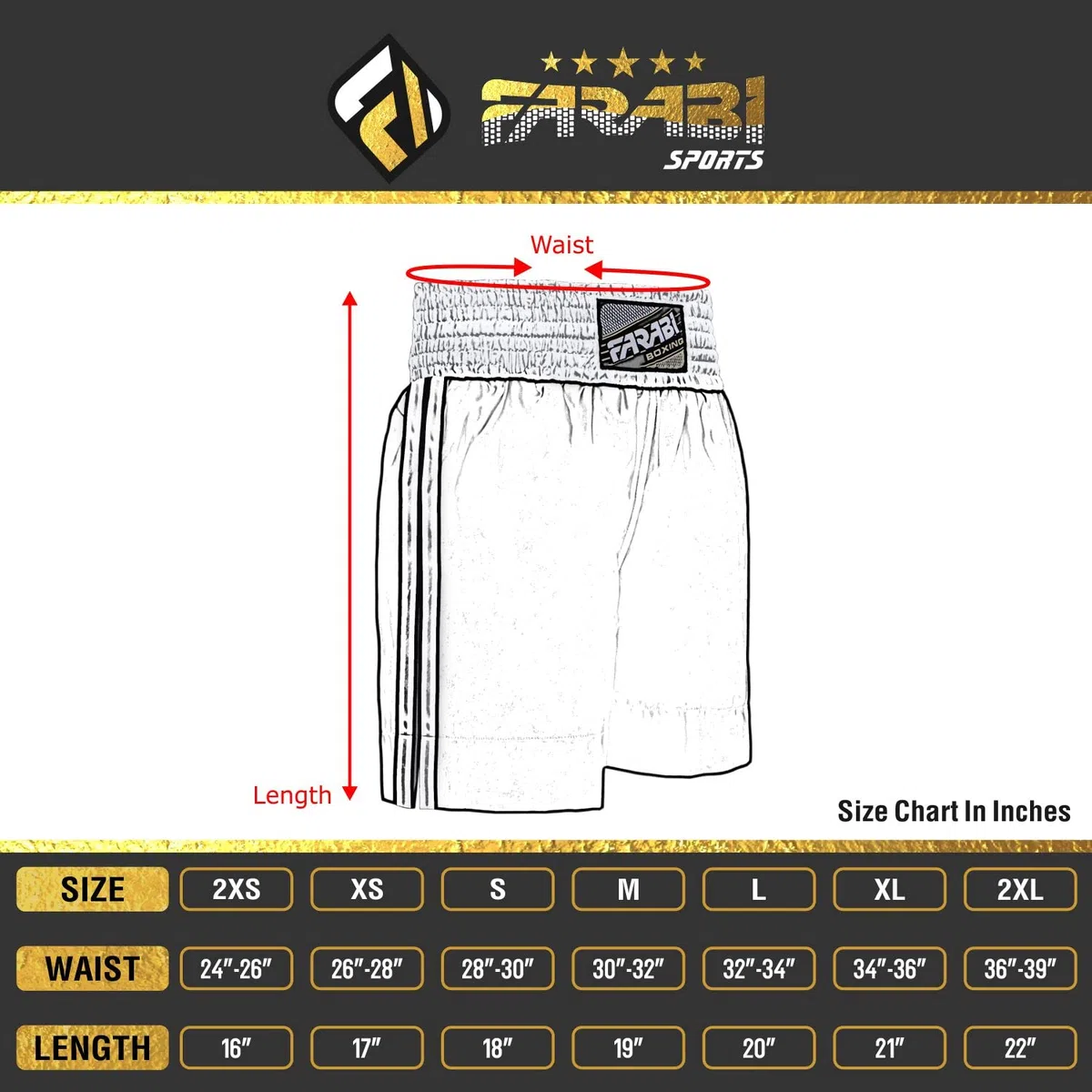 Farabi Sports Pro Short de Boxe pour entraînement de Boxe Punching Sparring Fitness Gym MMA Muay Thai Short Boxe