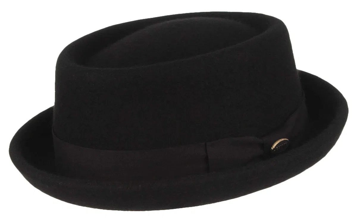 GEMVIE Pork Pie Chapeau pour Homme et Femme 100% Feutre de Laine Chapeau Fedora Trilby Noir Adulte Unisexe Chapeaux Porkpie