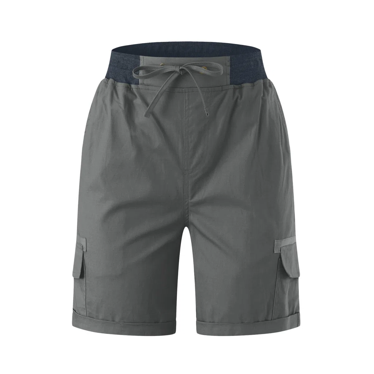 Short Cargo Femme Été Léger Taille Elastique, Pantalon De Travail Femme Shorts Taille Haute À Séchage Rapide Multi-Poches Pantalons Court Travail Grande Taille Couleur Unie Outdoor Trekking