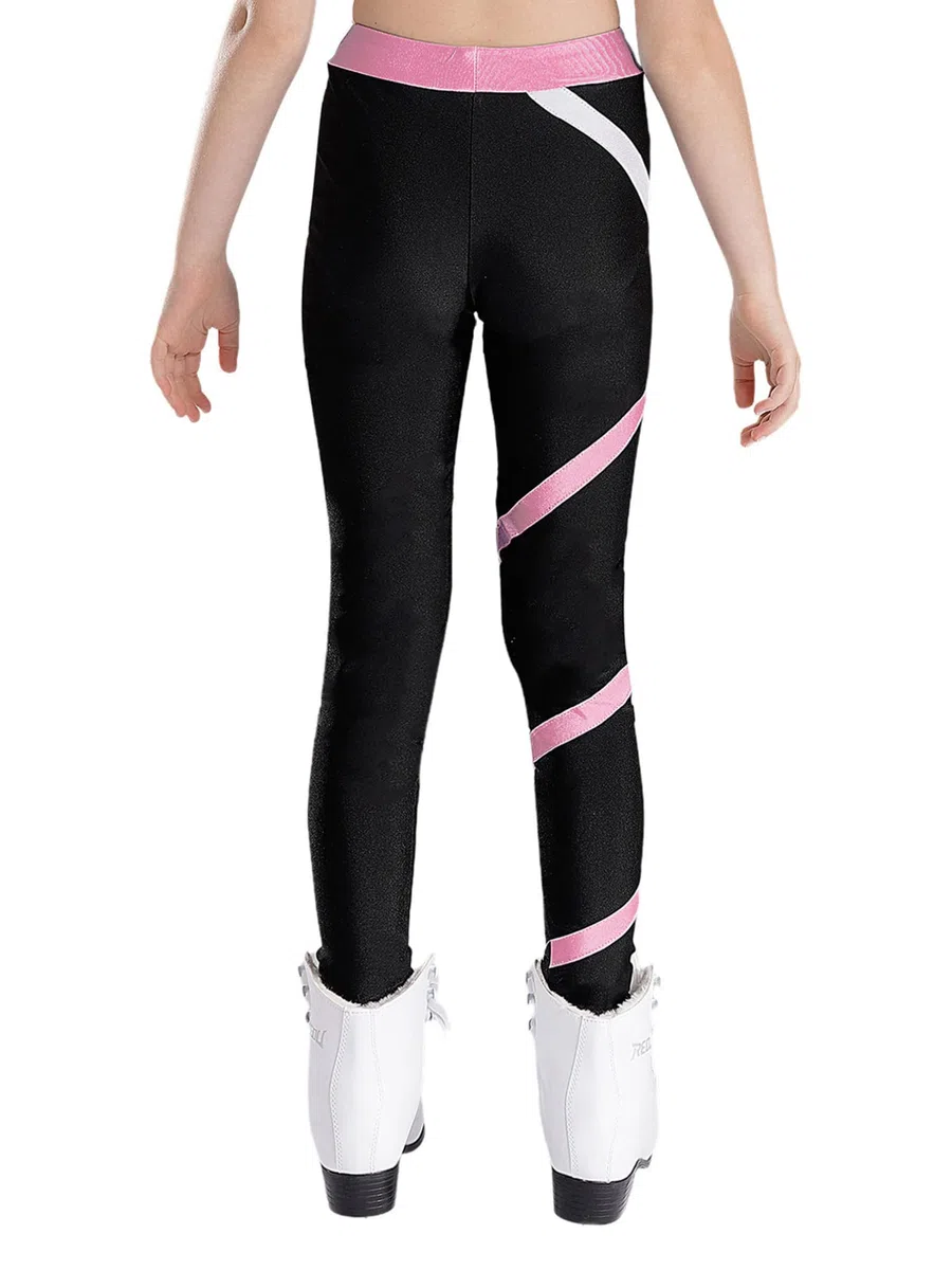 ranrann Ensemble Patinage Artistique Fille Veste Chaud Polaire avec Pantalon Collant Legging Tenue Patinage sur Glace Sport C Rose 11-12 ans
