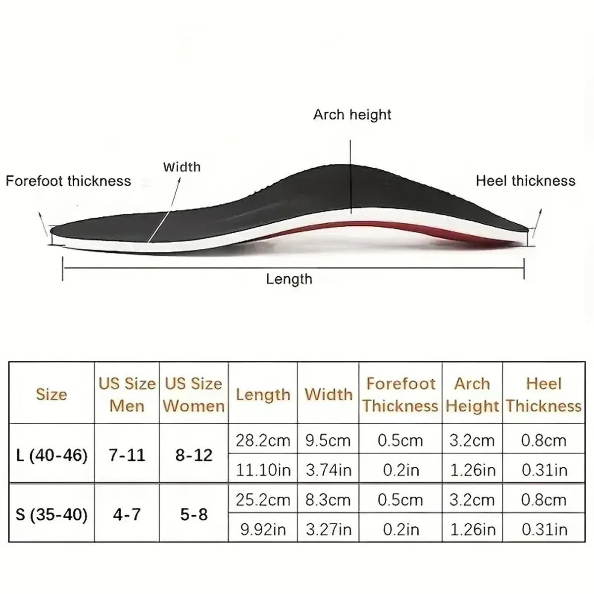 Physeli ArchiStep, Semelles Orthopédiques avec Soutien de la Voûte Plantaire pour Douleurs au Talon, Fasciite Plantaire, Genou et Maux de dos, Design pour Homme et Femme (L 40-46)