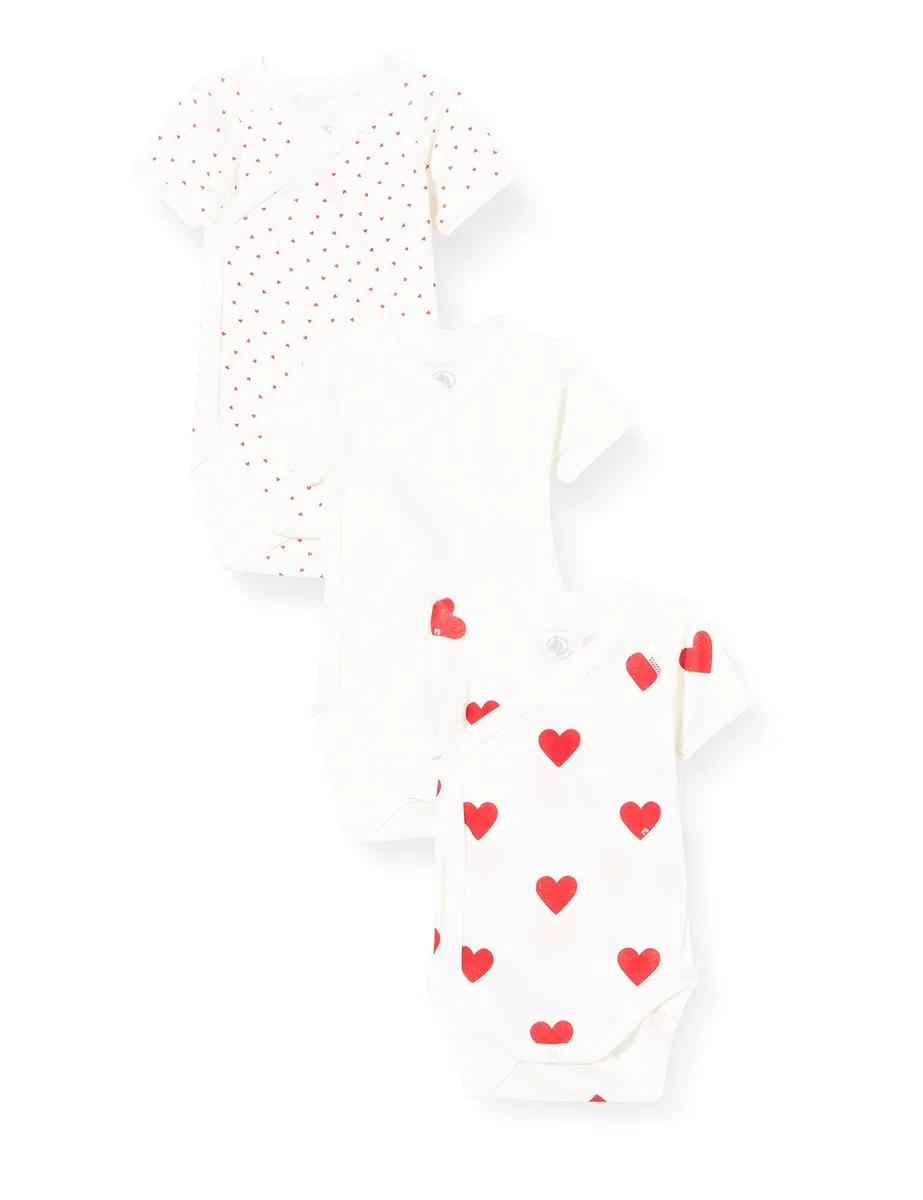 Petit Bateau Baby Short Sleeve Newborn Body (Pack of 3)
