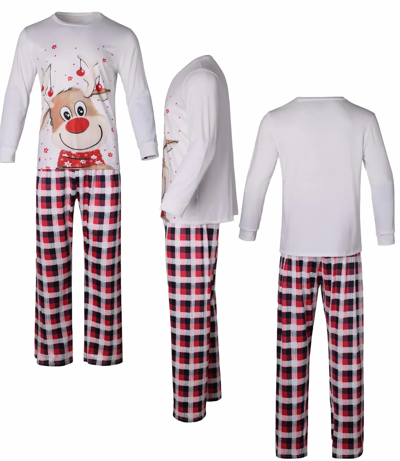 SAMGU SAMGSAMGUU Ensemble Pyjama Noël Famille Manche Longue Vêtement Père-Mère Garçon Fille du Nouveau-né Bébé-Nouvel an Pyjamas Automne Hiver Costume Set