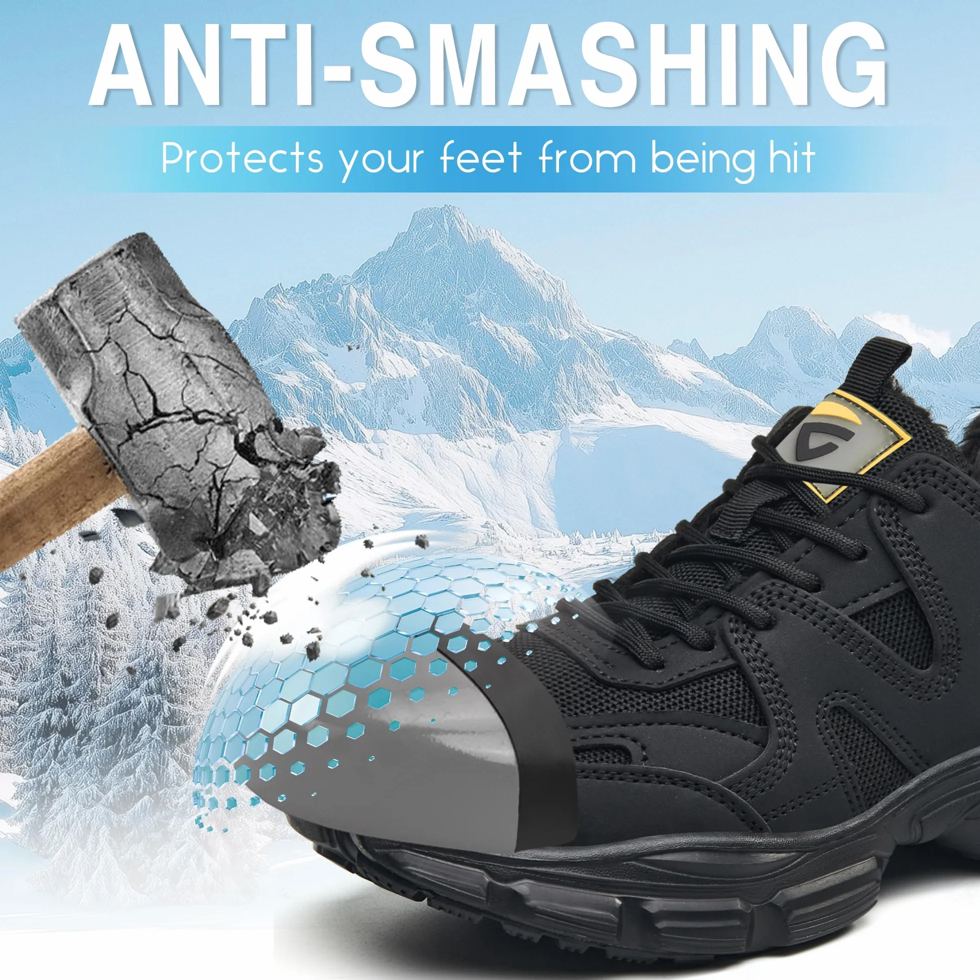 KOIFISH Chaussures de Sécurité Femme Hiver Imperméable Basket de Securite Confortable Chaudes Chaussures de Travail Embout Acier Antidérapante