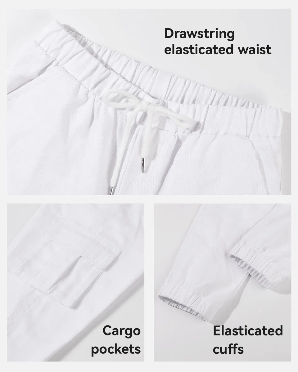 KEREDA Pantalon Cargo pour garçon - Pantalon de Jogging - Pantalon Cargo - 134-176