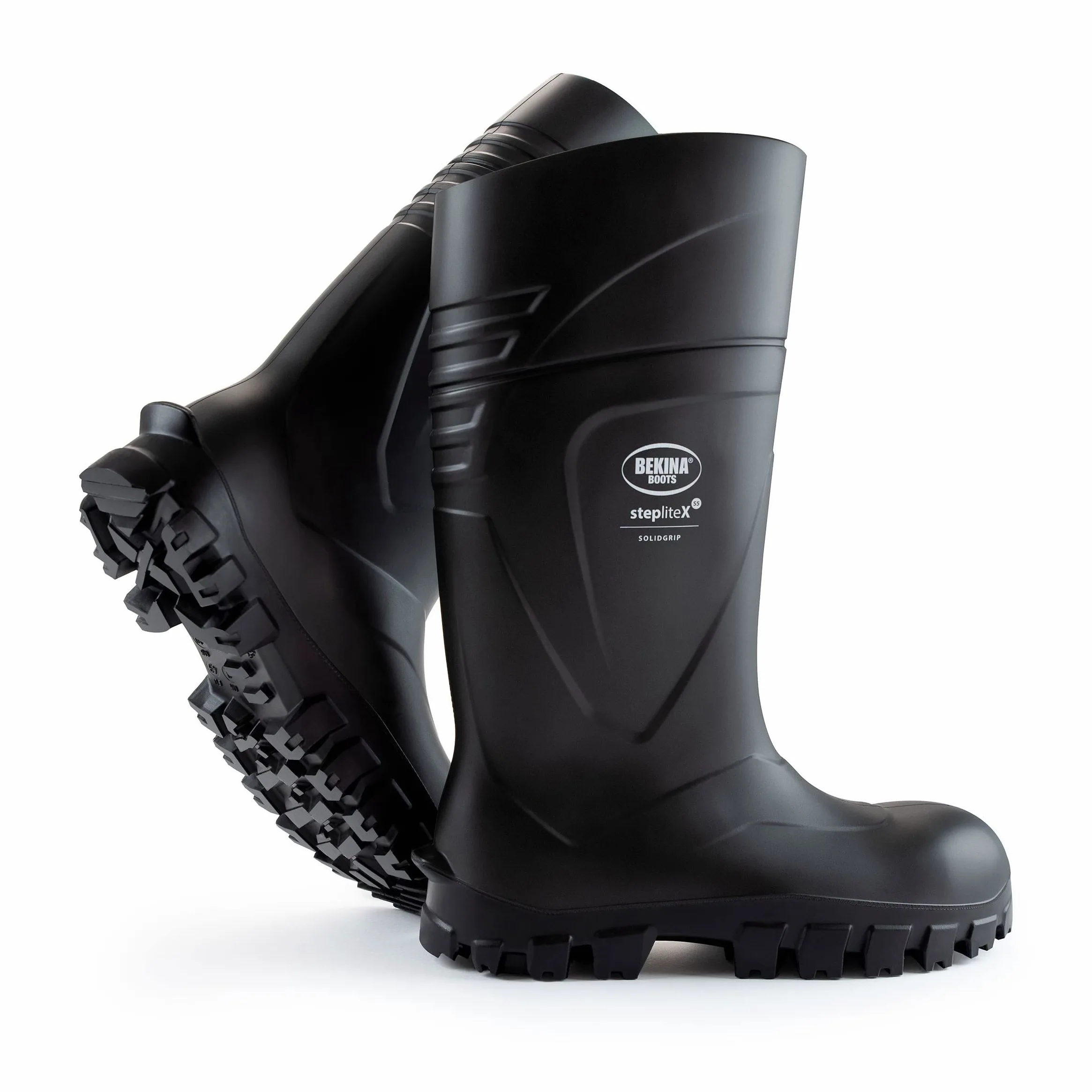 Bekina Bottes de sécurité Robustes pour Les Hommes Non-métallisées, légères, idéal pour l'industrie, la Construction de Route, Noire, EU 42