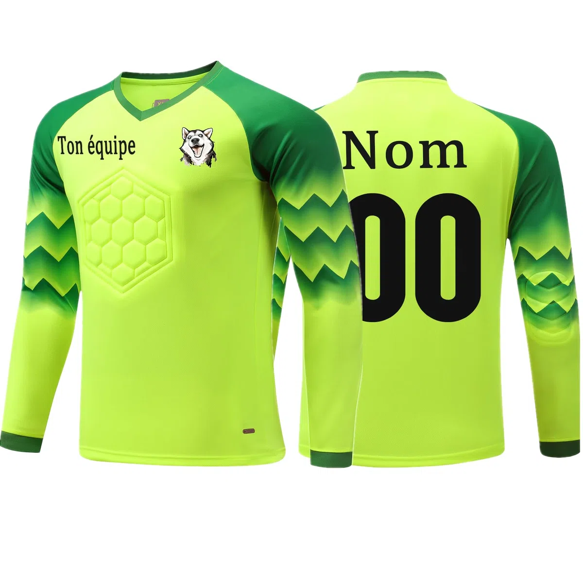 Gardien Foot Enfant Garçon Adultes Maillot Gardien Personnalisé avec Votre Nom Numéro de Logo D'équipe