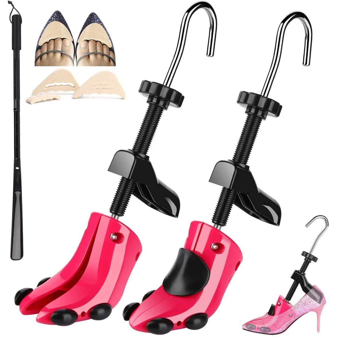 JJDPARTS Embauchoirs à Chaussures, 1 Paire réglable Embauchoir pour Homme Femme avec Corne de Chaussure