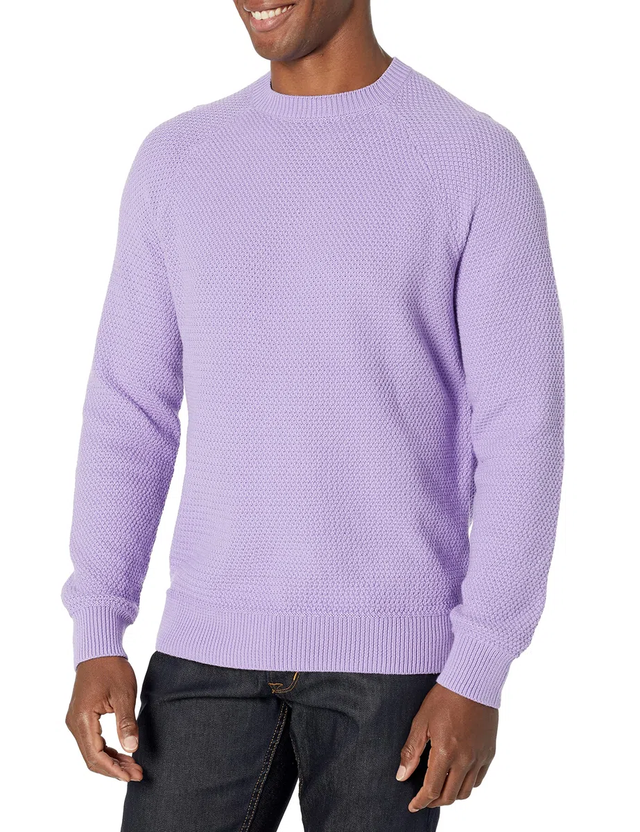 Amazon Essentials Sweat-shirt à Col Rond en Coton Texturé, Coupe Surdimensionnée Homme