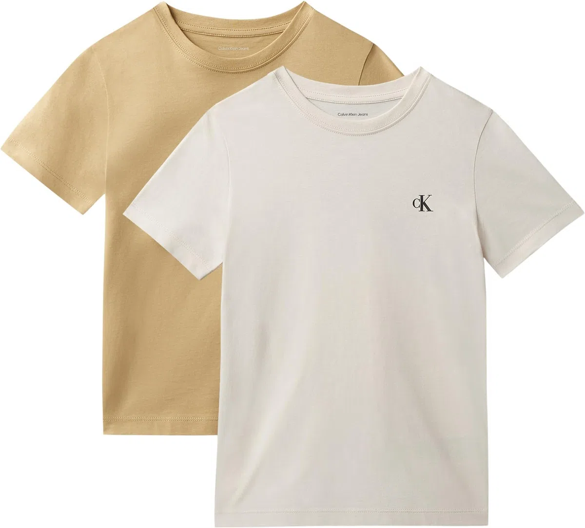 Calvin Klein 2-Pack Monogram Top Ib0ib01093 Hauts en Tricot à Manches Courtes Garçon (Lot de 2)