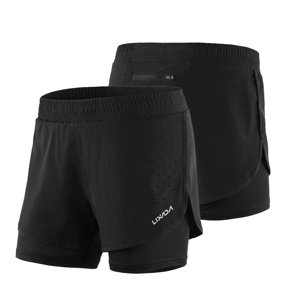 Lixada Short de Course 2 en 1 pour Femme, séchage Rapide, Respirant, entraînement Actif